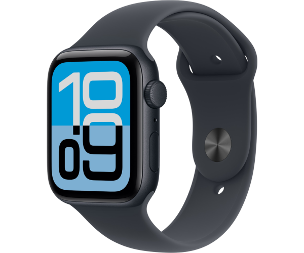 Apple Watch SE 3 2025 GPS 44mm Midnight Aluminum Case with Midnight Sport Band - M/L (MEHQ4)
