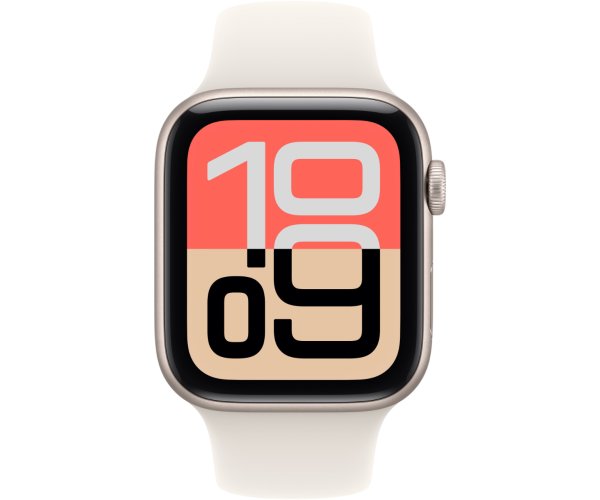 Apple Watch SE 3 2025 GPS 40mm Starlight Aluminum Case with Starlight Sport Band - M/L (MEH54)