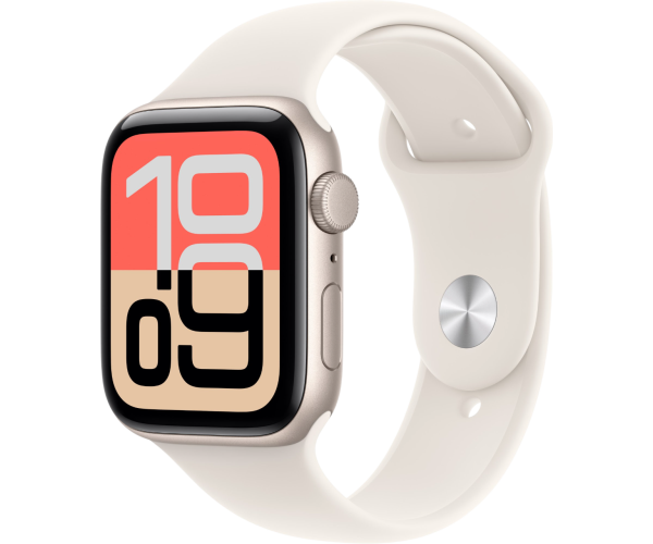 Apple Watch SE 3 2025 GPS 40mm Starlight Aluminum Case with Starlight Sport Band - M/L (MEH54)