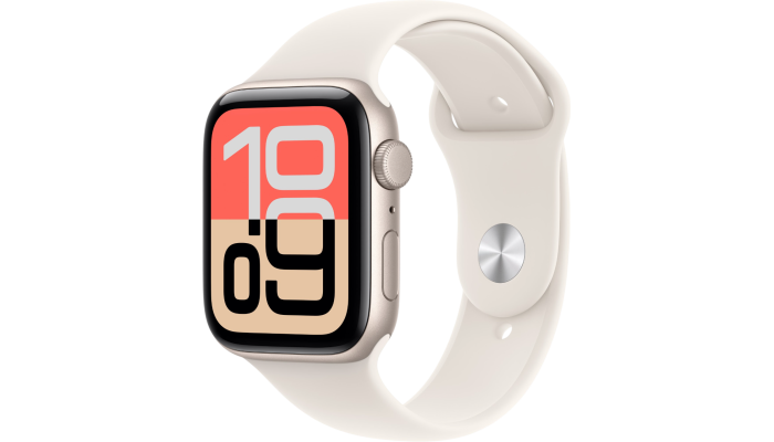 Apple Watch SE 3 2025 GPS 40mm Starlight Aluminum Case with Starlight Sport Band - S/M (MEH34)