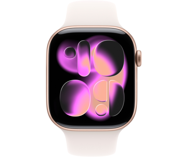 Apple Watch Series 11 GPS 46mm Rose Gold Aluminium Case with Light Blush Sport Band - S/M (MEV64)