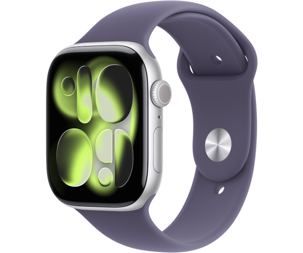 Apple Watch Series 11 GPS 42mm Silver Aluminium Case with Purple Fog Sport Band - M/L (MEU74)