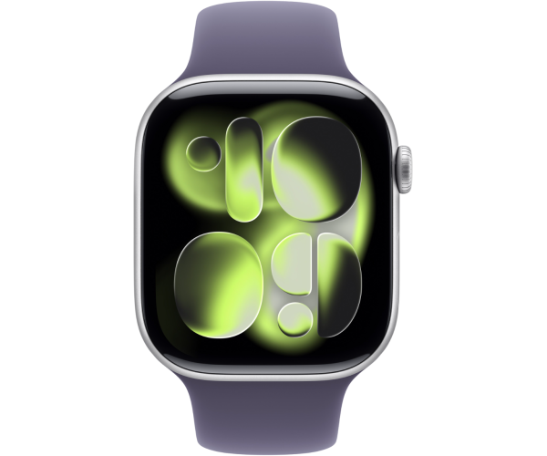 Apple Watch Series 11 GPS 42mm Silver Aluminium Case with Purple Fog Sport Band - M/L (MEU74)
