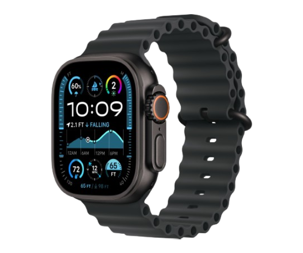 Apple Watch Ultra 2 2024 49mm Black Titanium Case with Black Ocean Band (MX4P3)