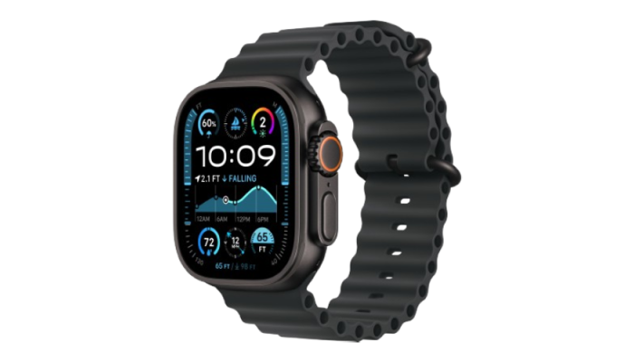 Apple Watch Ultra 2 2024 49mm Black Titanium Case with Black Ocean Band (MX4P3)