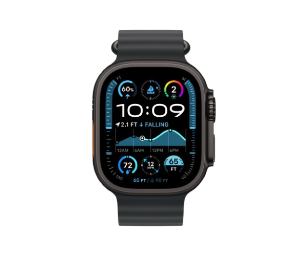 Apple Watch Ultra 2 2024 49mm Black Titanium Case with Black Ocean Band (MX4P3)
