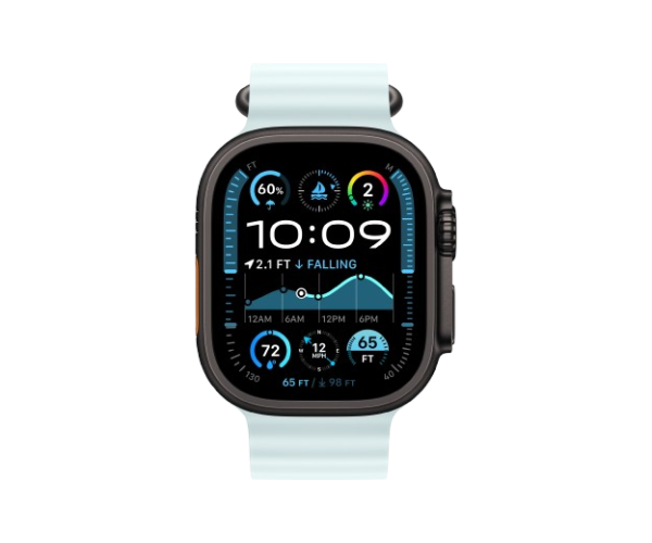 Apple Watch Ultra 2 2024 49mm Black Titanium Case with Ice Blue Ocean Band (MYP83)