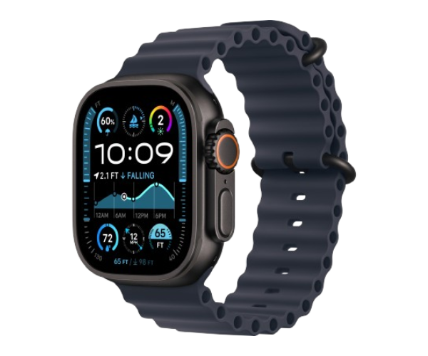 Apple Watch Ultra 2 2024 49mm Black Titanium Case with Navy Ocean Band (MYPA3)