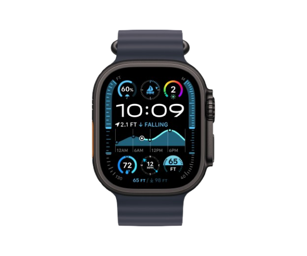 Apple Watch Ultra 2 2024 49mm Black Titanium Case with Navy Ocean Band (MYPA3)