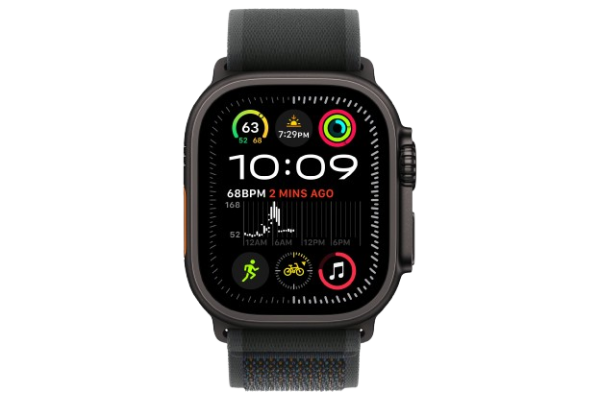 Apple Watch Ultra 2 2024 49mm Black Titanium Case with Black Trail Loop - S/M (MX4U3)