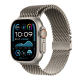 Apple Watch Ultra 2 2024 49mm Natural Titanium Case with Natural Titanium Milanese Loop - Medium (MX5R3)