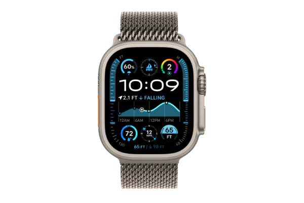 Apple Watch Ultra 2 2024 49mm Natural Titanium Case with Natural Titanium Milanese Loop - Small (MX4M3)