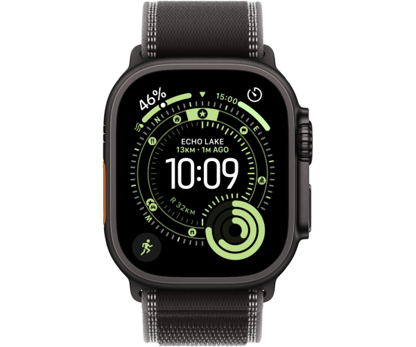 Apple Watch Ultra 3 GPS + Cellular 49mm Black Titanium Case with Black/Charcoal Trail Loop - M/L (MF1H4)
