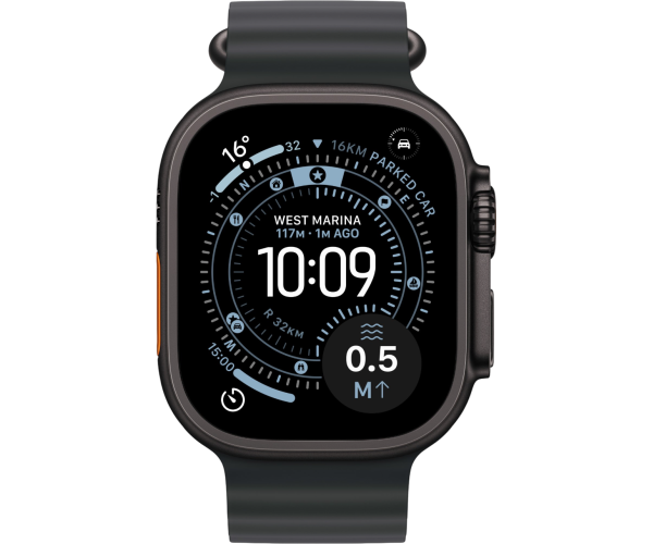 Apple Watch Ultra 3 GPS + Cellular 49mm Black Titanium Case with Black Ocean Band (MF0J4)