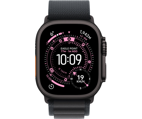 Apple Watch Ultra 3 GPS + Cellular 49mm Black Titanium Case with Black Alpine Loop - Medium (MF0V4)