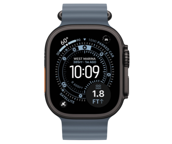 Apple Watch Ultra 3 GPS + Cellular 49mm Black Titanium Case with Anchor Blue Ocean Band (MGCJ4)