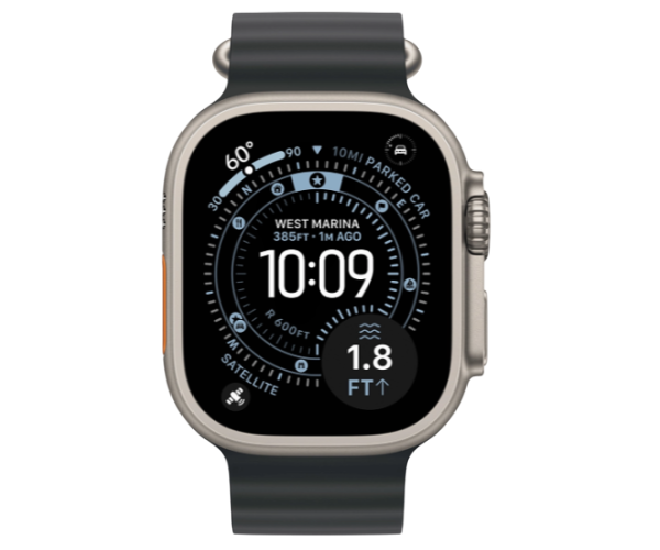Apple Watch Ultra 3 GPS + Cellular 49mm Natural Titanium Case with Black Ocean Band (MXTL3)