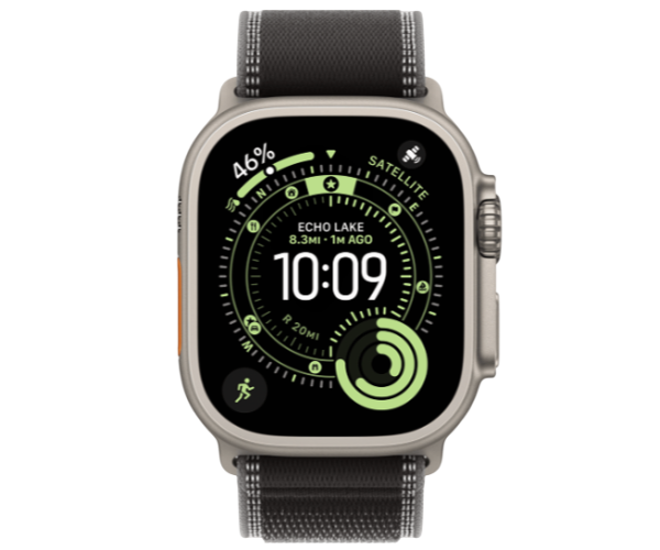 Apple Watch Ultra 3 GPS + Cellular 49mm Natural Titanium Case with Black/Charcoal Trail Loop - M/L (MFT94)