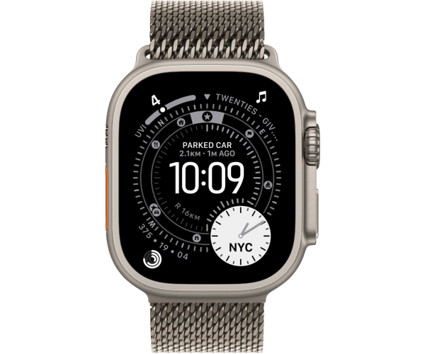 Apple Watch Ultra 3 GPS + Cellular 49mm Natural Titanium Case with Natural Titanium Milanese Loop - Large (MF0E4)