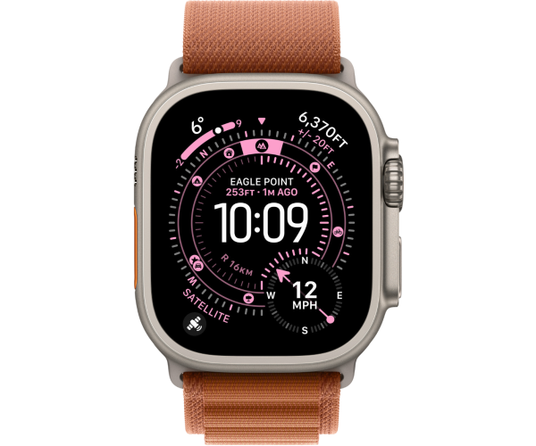 Apple Watch Ultra 3 GPS + Cellular 49mm Natural Titanium Case with Terra Cotta Alpine Loop - Large (MFTD4)