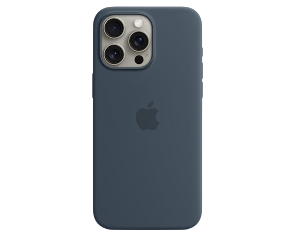 Apple Original Silicone Case Storm Blue with MagSafe for iPhone 15 Pro Max
