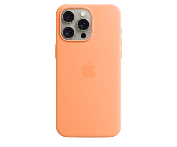 Apple Original Silicone Case Orange Sorbet with MagSafe for iPhone 15 Pro Max