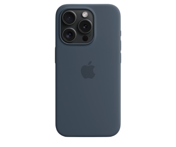 Apple Original Silicone Case Storm Blue with MagSafe for iPhone 15 Pro